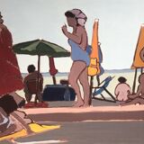 oil painting on canvas - seaside scene
