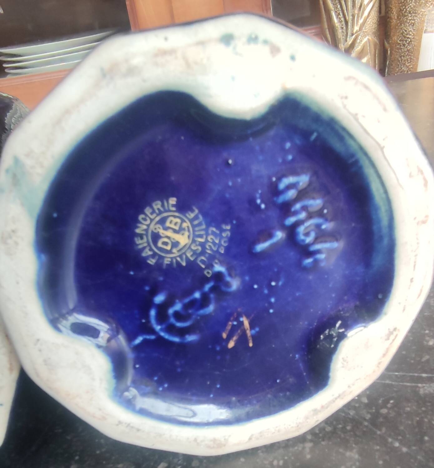 Pair of old vases/enameled decoration/gustave de bruyne