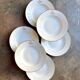 6 monogrammed Paris porcelain soup plates