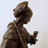 Auguste de wever (1836-1910) bronze sculpture "innocence" 19thc.