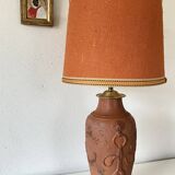Terracotta lamp, 2 M fabric cable, jute lampshade