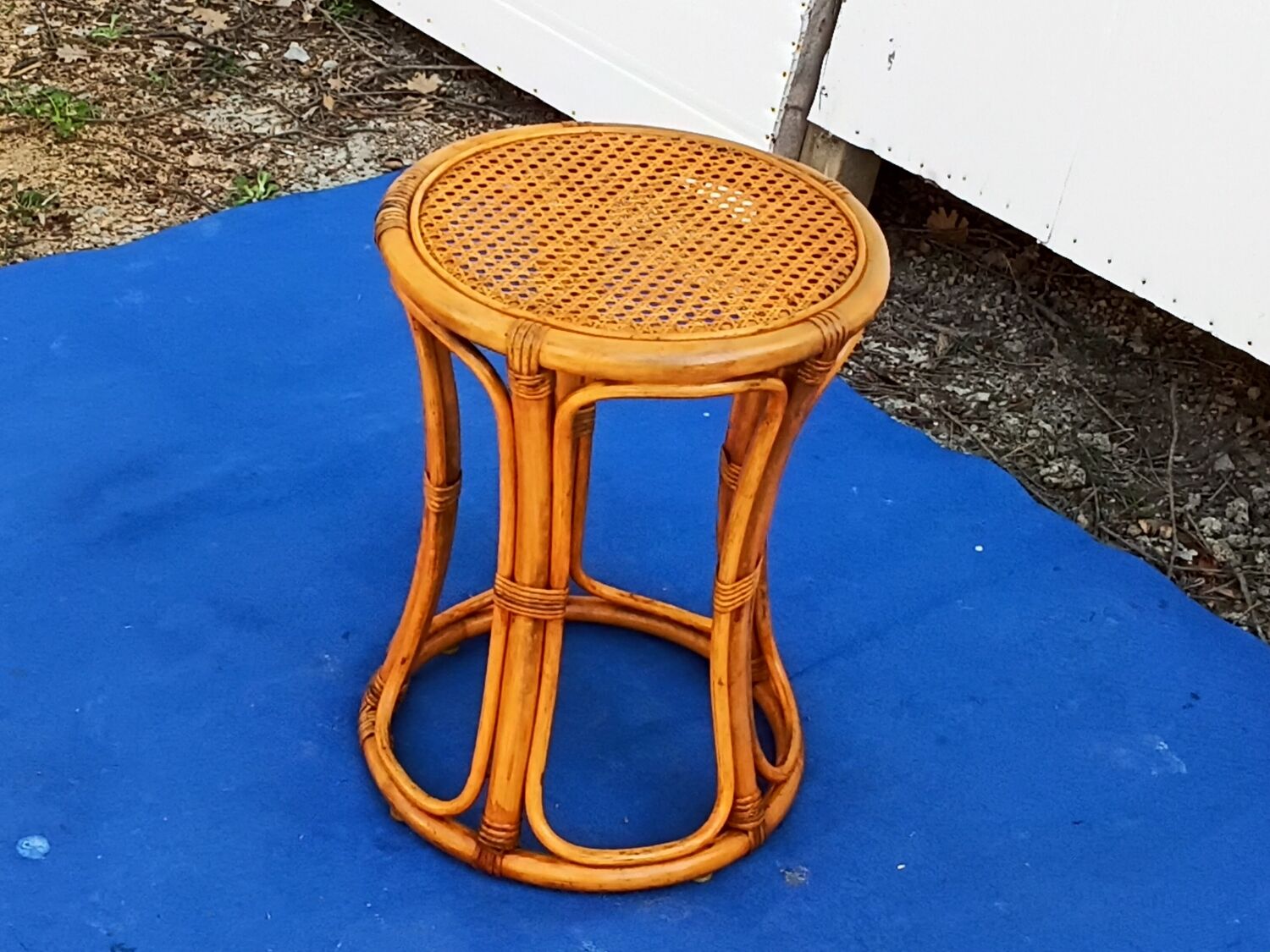 Vintage bamboo stool