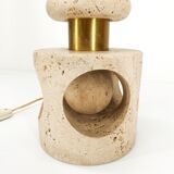 Foot of lamp kinetic sculpture in travertine 1970