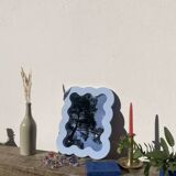 Wavy wood cloud mirror