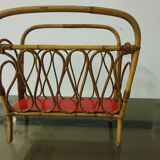 Magazine door in rattan and formica