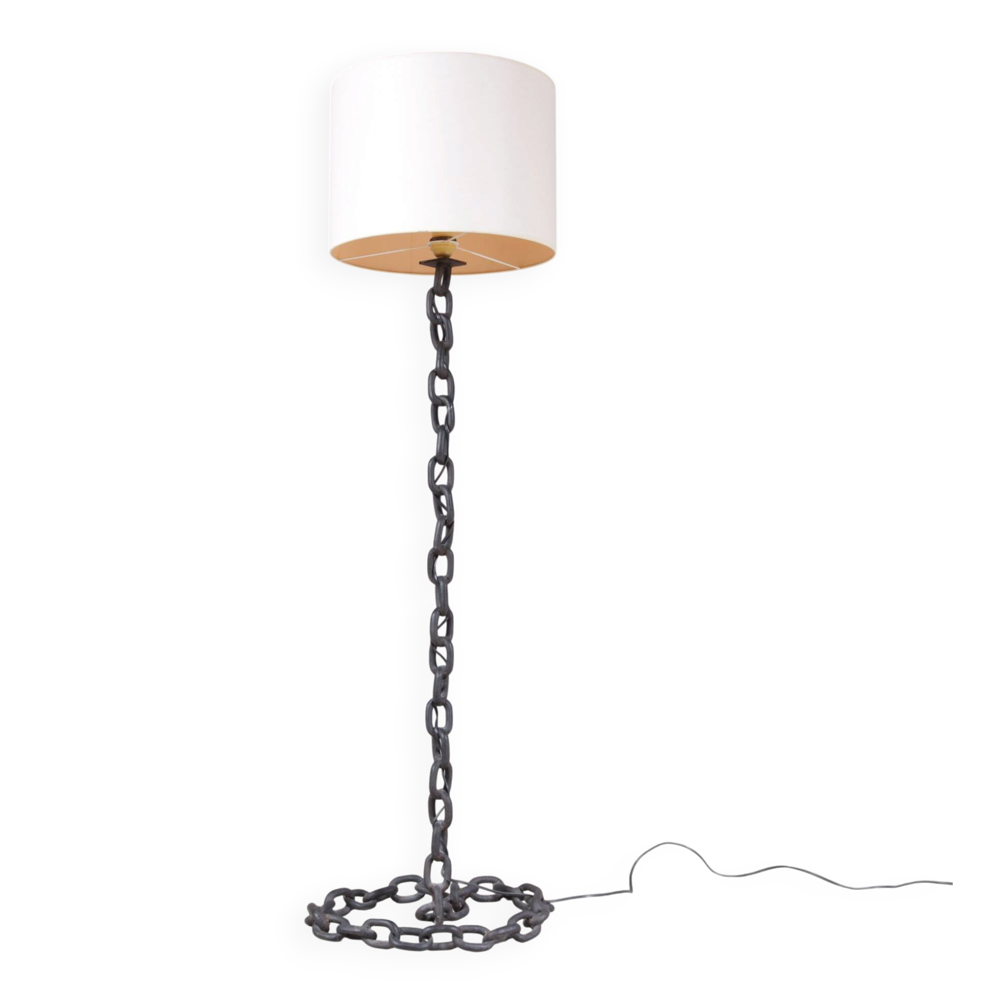 Lampe de sol en chaîne brutaliste des années 1970 dans le style de Franz West, Pays-Bas.