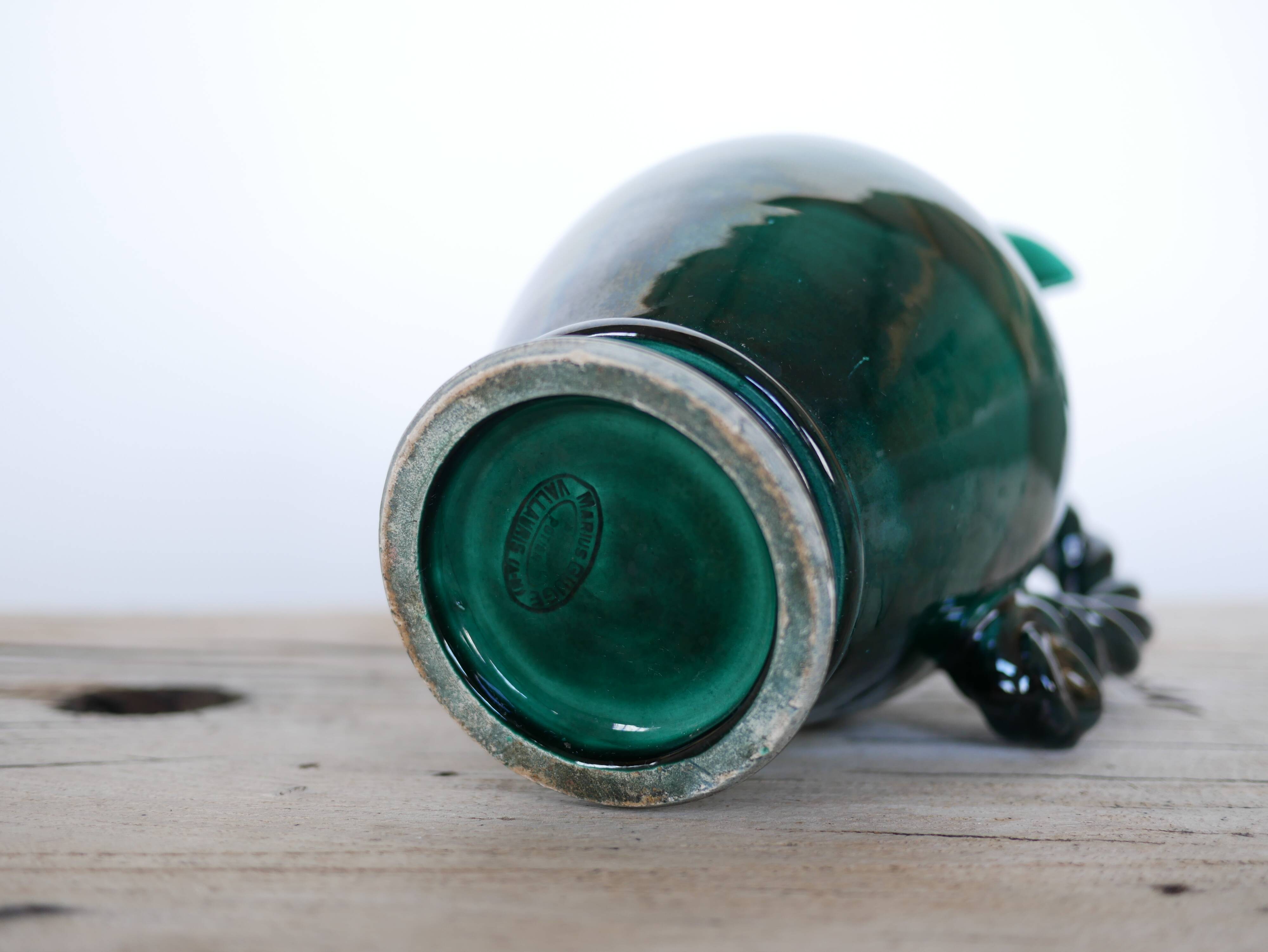 Vintage ceramic vase pitcher by Marius Giuge, Vallauris