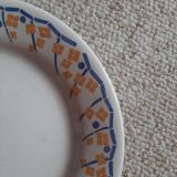 Compotier - piedouche -  plat à gateau - ceramique hb cm - jaune et bleu roi