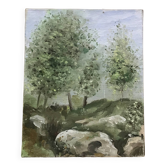 Small oil on canvas countryside landscape
