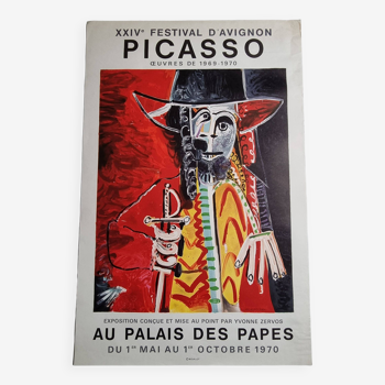 Affiche originale d'après Picasso pour le Festival d'Avignon 1970, Mourlot, 50 x 76 cm