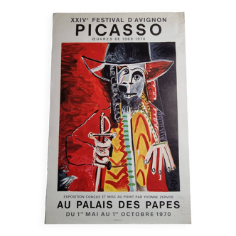 Affiche originale d'après Picasso pour le Festival d'Avignon 1970, Mourlot, 50 x 76 cm