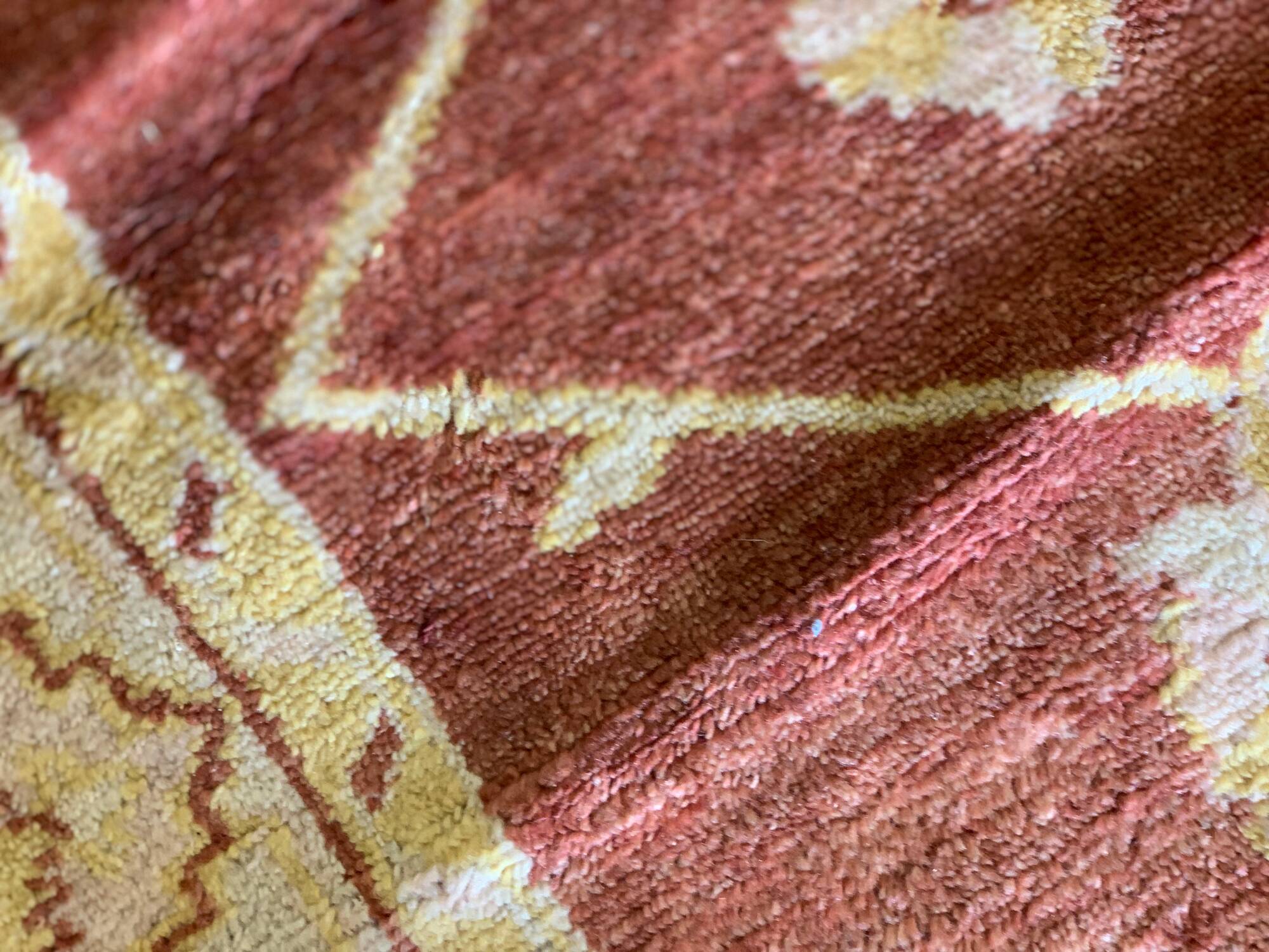 Indian Ziegler Rug, Large Rust Wool Handknotted Carpet, Livingroom Rug