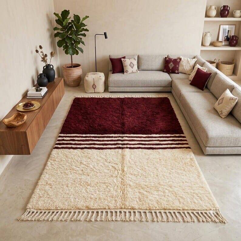 Handmade traditional Berber rug size 2/3 m