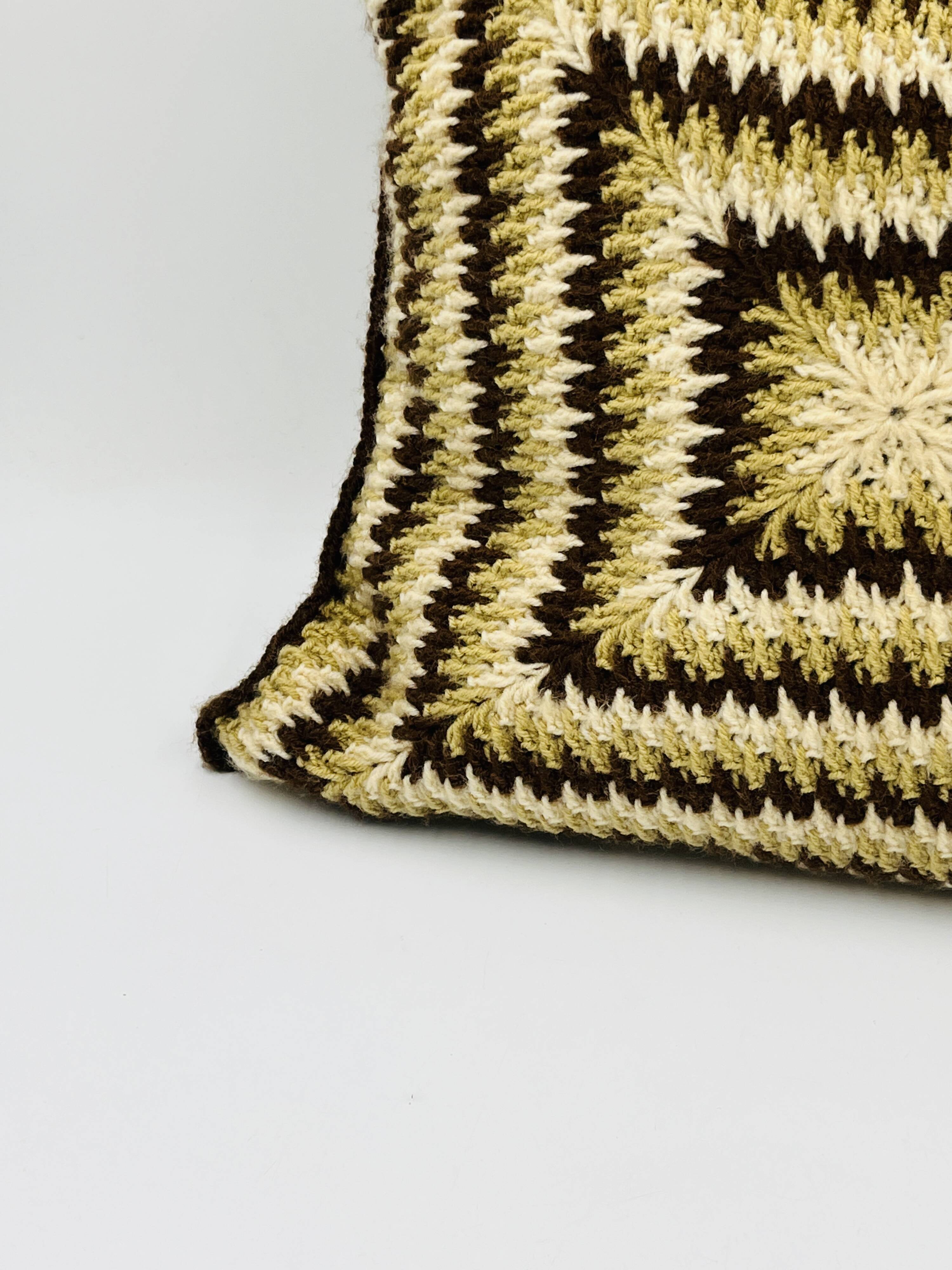 Vintage 70s crochet cushion