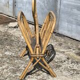 Vintage wicker and rattan magazine rack