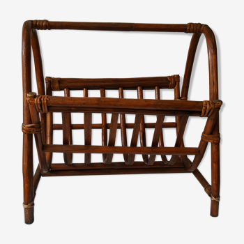 Rattan and wicker magazine rack from the 70's