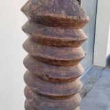 Colonne vis de pressoir en bois ancienne 19ème art populaire rustique en chêne