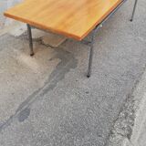 Vintage walnut and chrome coffee table