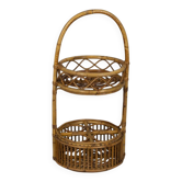 Panier de bar en bambou italien vintage, années 1960