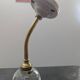 Antique swan neck wall lamp with brass and porcelain tulip lampshade