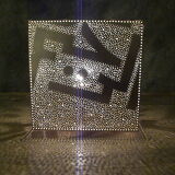 Moroccan lamp with calligraphy square-to-square-lay lamp