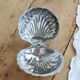Vintage silver-plated shell butter dish