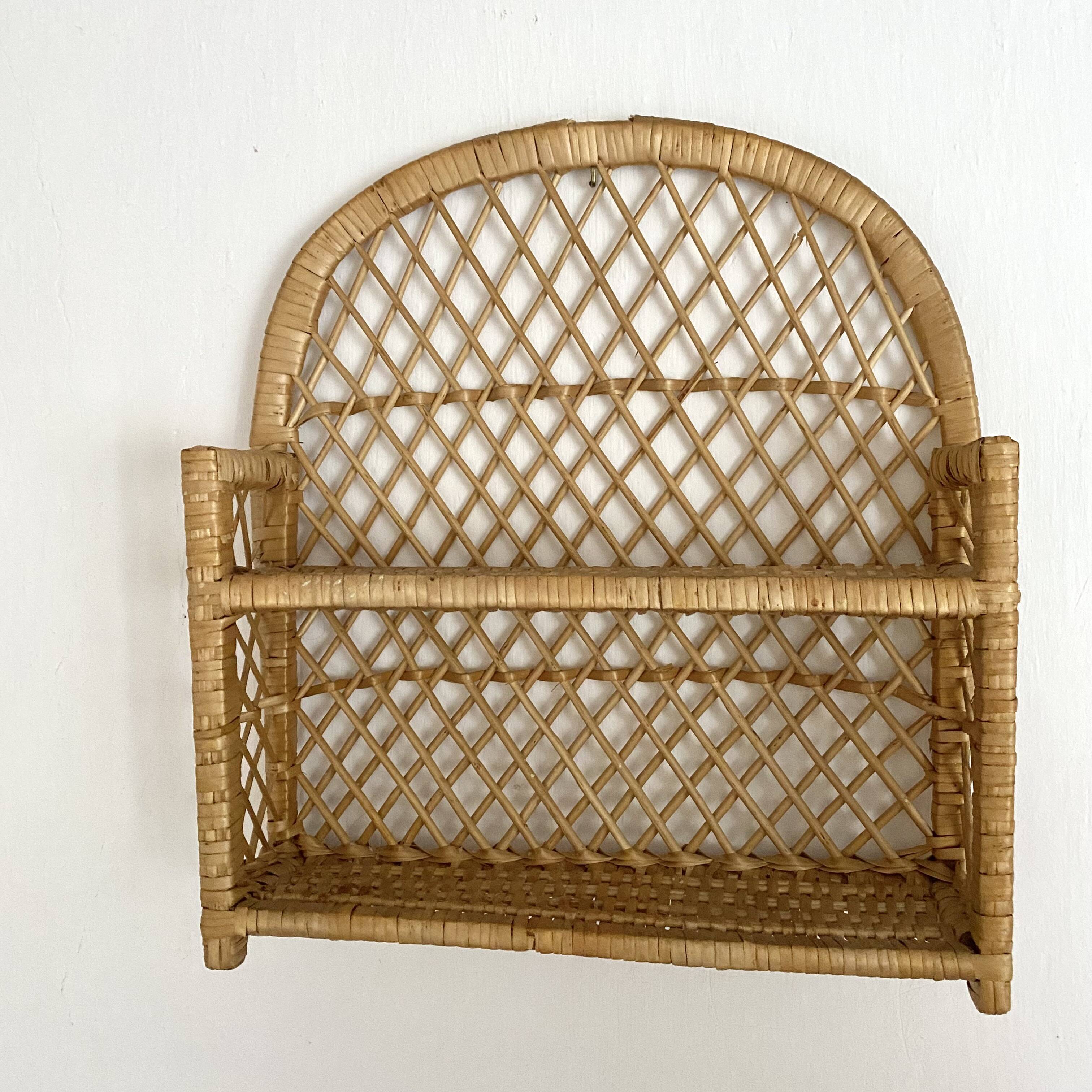 Vintage rattan shelf