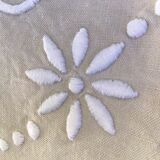 Drap 2 places BL lin neuf fleurs pastilles