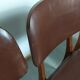 Suite de 6 chaise bois skaï marron brus vintage année 50 - 60