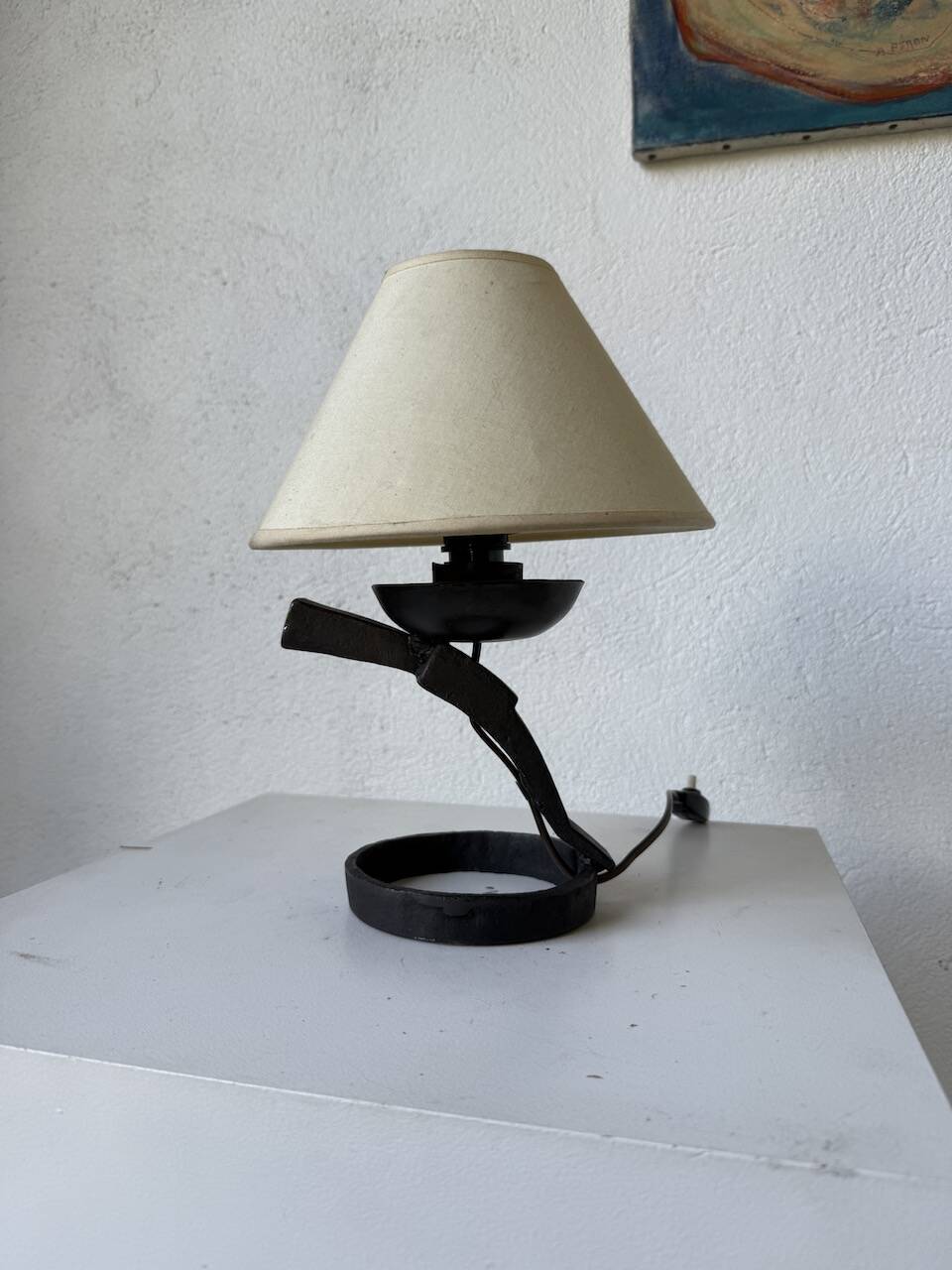 Brutalist metal lamp from the 50s
