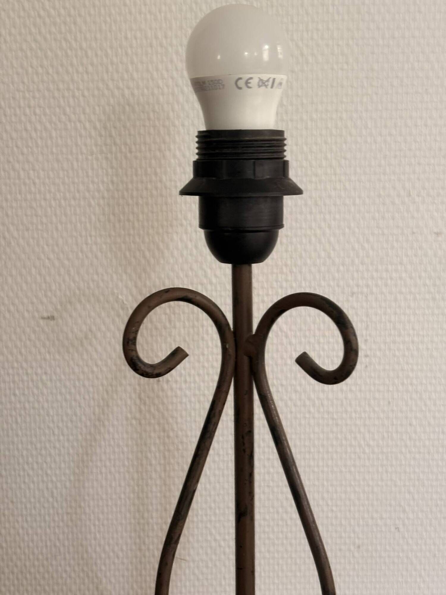 Table Lamp Wrought Iron Style Rustic Neoclassical Chic Art Deco Volutes