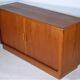 Teak sideboard by dyrlund, sliding door dresser, danish design, 1960s