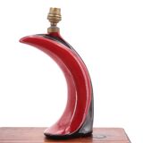 Lampe arquée noire et bordeaux en céramique, années 50