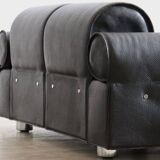 Canapé-lit Marzio Cecchi en cuir de buffle, Italie, années 1970.