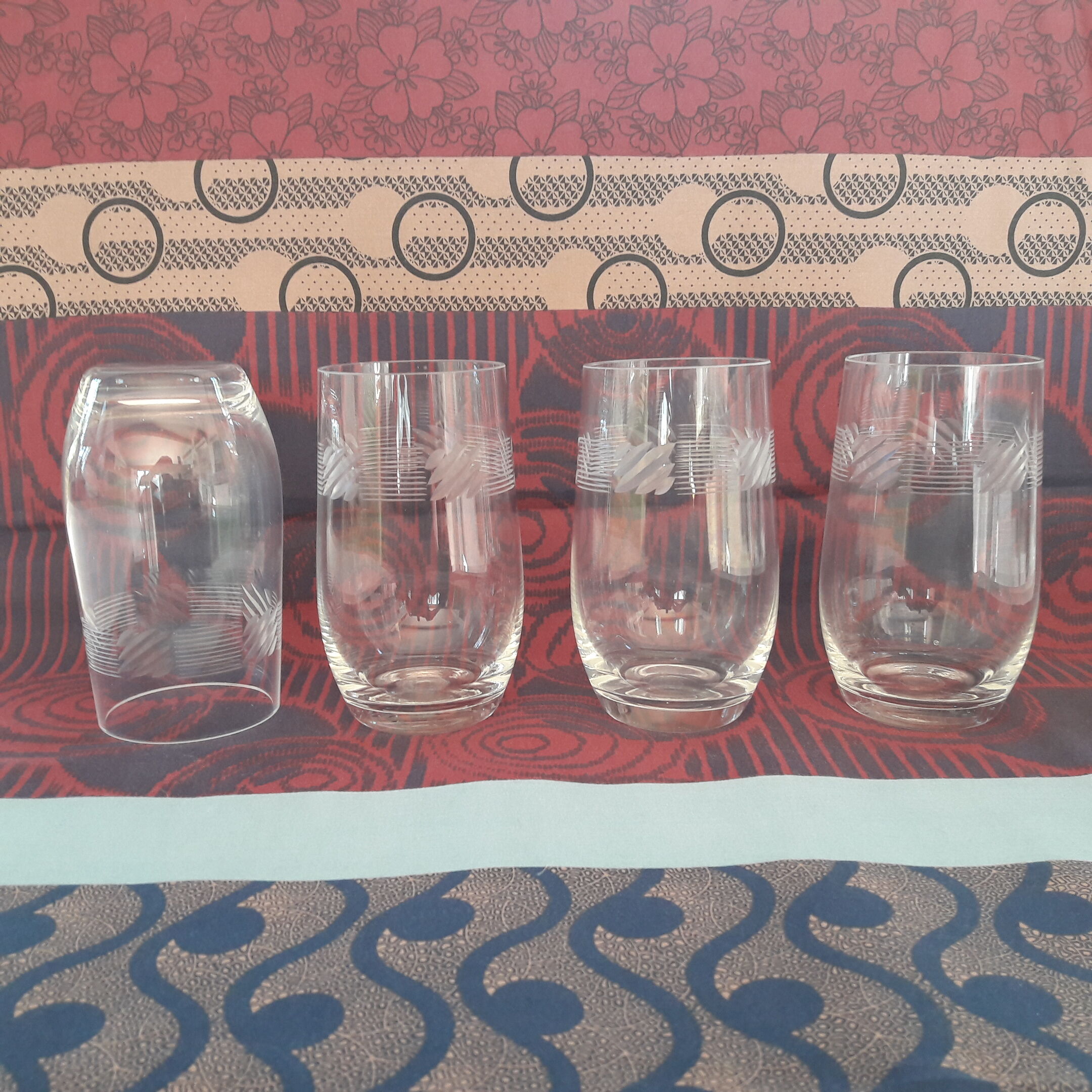 Set of 4 art deco water glasses