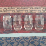 Set of 4 water glasses art deco
