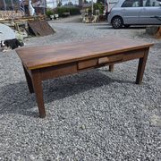 Antique solid oak coffee table, 130cm L