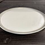 Lanternier & Co Limoges - Art-Deco Round Dish with Gold Trim, Diameter 33 cm