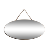 Miroir biseauté ovale années 50 60 x 34 cm