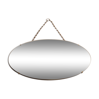 Beveled mirror oval 50 years 60 x 34 cm