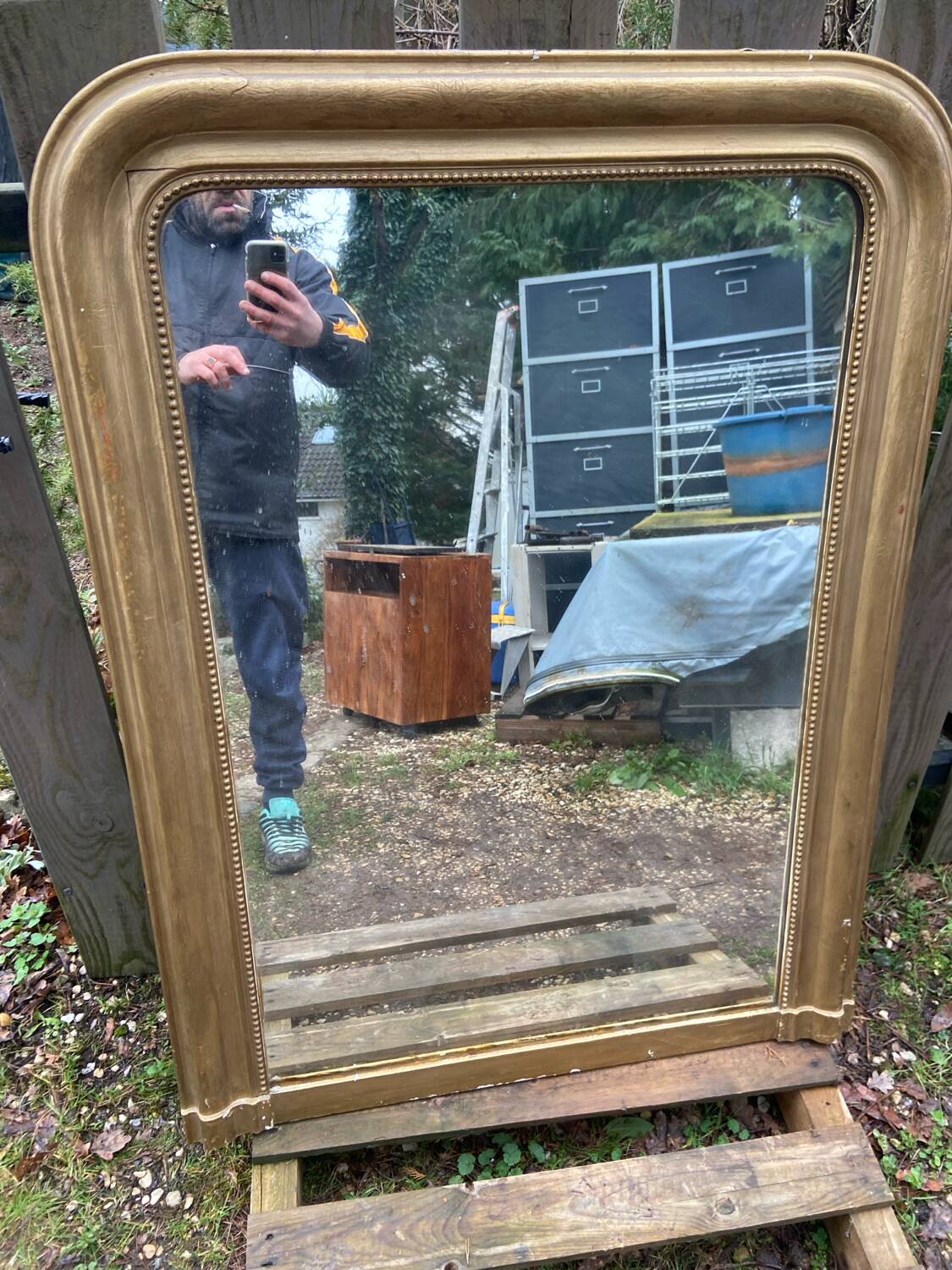 Large Louis Philippe mirror from the late 19th century.