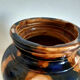 Ceramic vase art nouveau ochre and marine