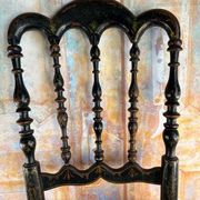 Child's Chair Napoleon III in Blackened Wood and Cane – Late 19th Century