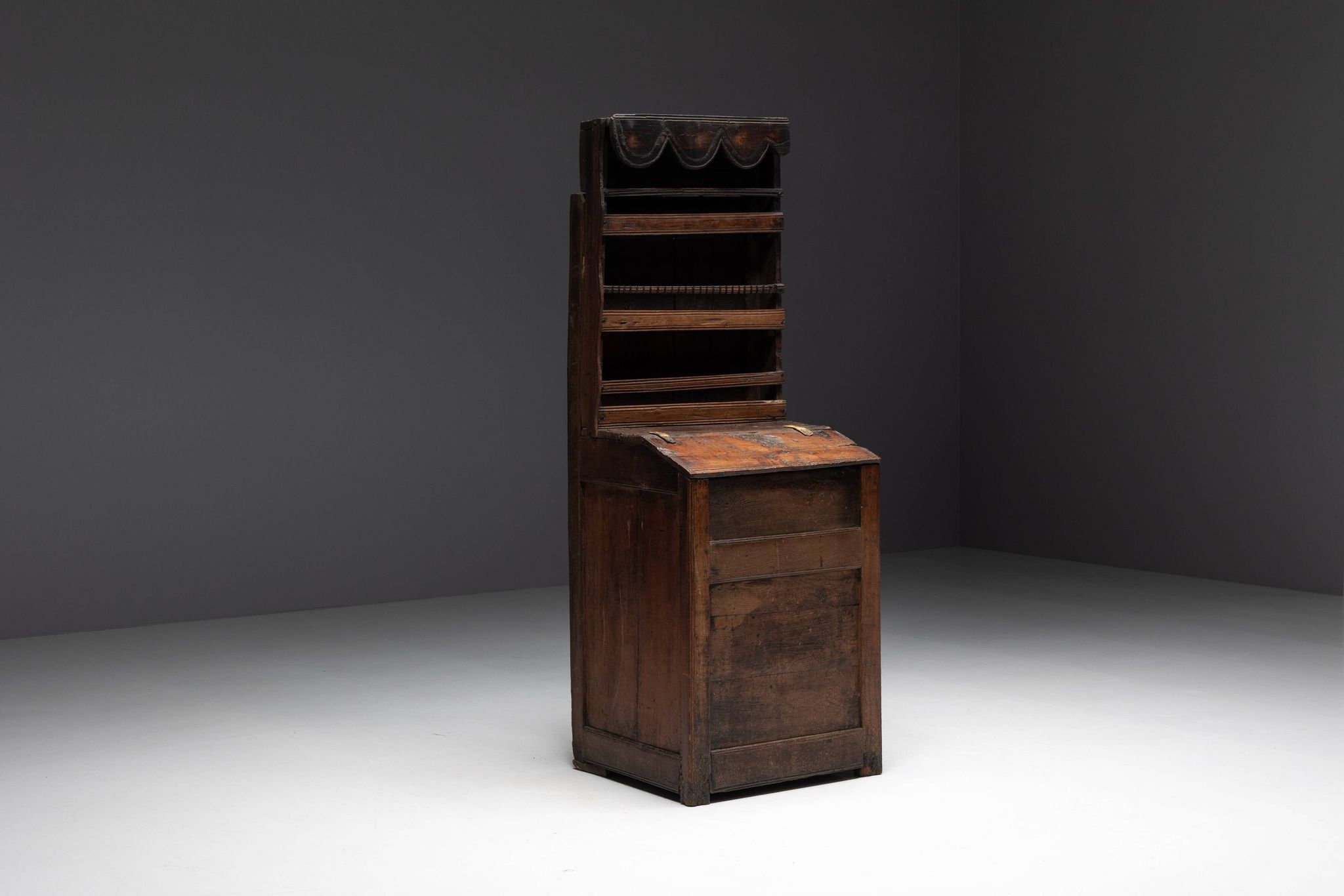 Primitive Folk Art Shelving Cupboard, France, 19th Century
