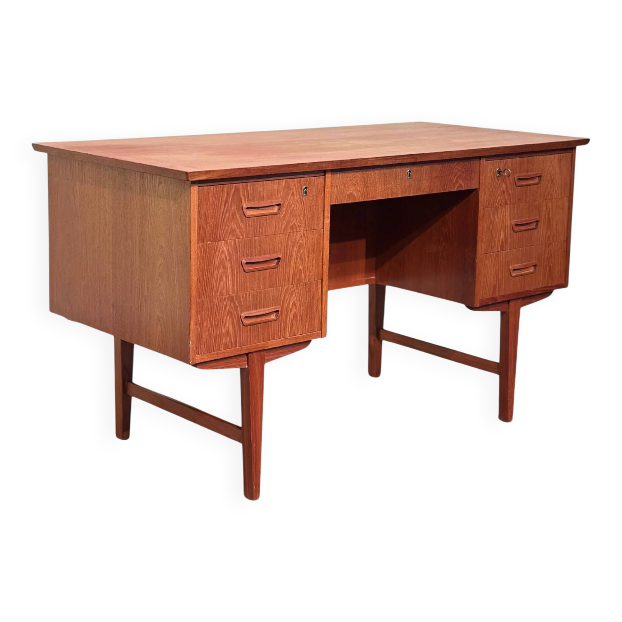 Danish teak freestanding desk