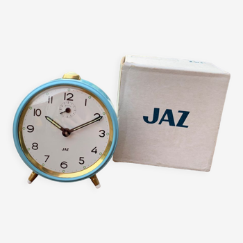 Vintage mechanical alarm clock sky blue Jaz