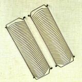 Pair of vintage record holders in gilded brass - for 80 vinyls