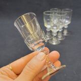 6 anciens verres a liqueur en verre taillé modèle mirabeau