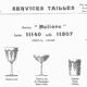 4 verres à vin cristal de Baccarat modèle Molière