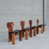 Set of Four 'Africa' Mid-Century Italian Dining Chairs by Scarpa